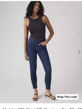 Levis 721 High Rise Skinny Jeans in Dark Blue